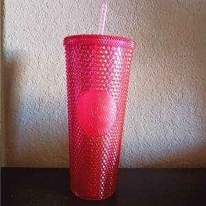 Starbucks Neon Pink Studded Tumbler with Straw